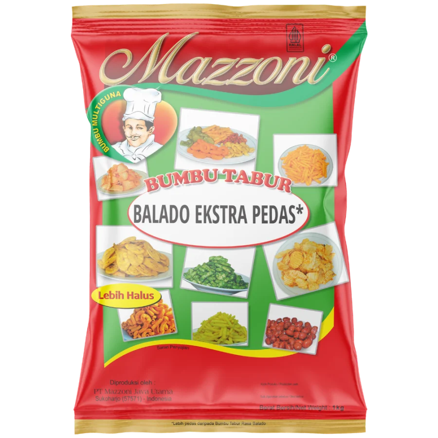 Kemasan Bumbu Tabur Balado Ekstra Pedas