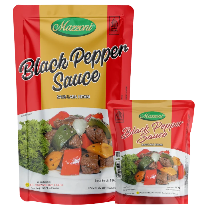 Kemasan Saus Black Pepper (Lada Hitam)